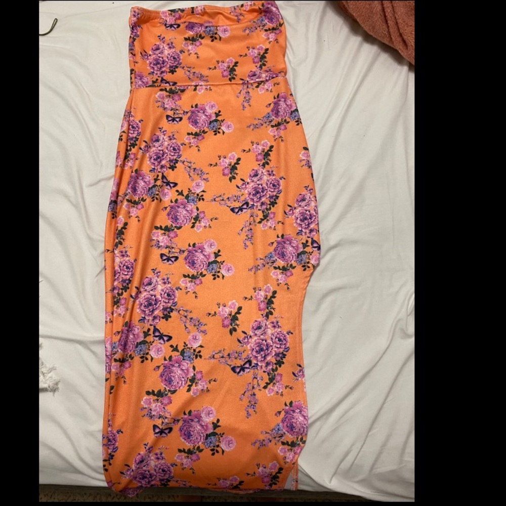 Halter dress with cute slit on the bottom